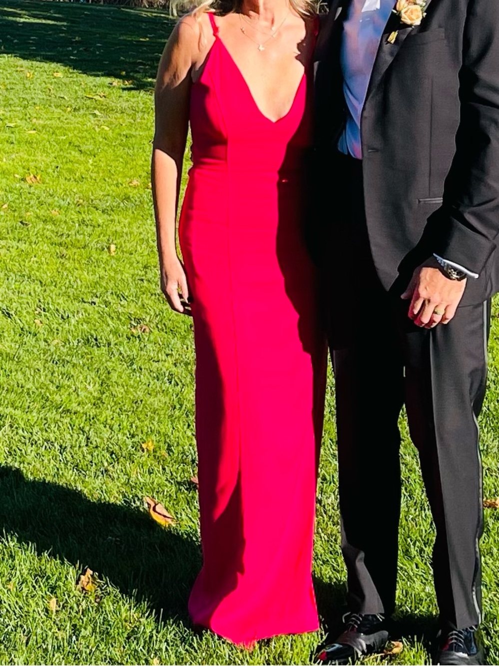 Ramy Brook Vibrant Pink Dress with Gold Hardware